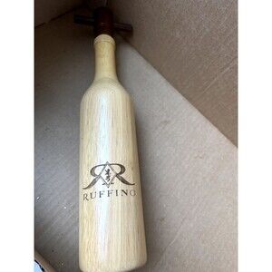 Ruffino Wooden Wine Bottle Pepper Mill Grinder 14.5" Mid Century
